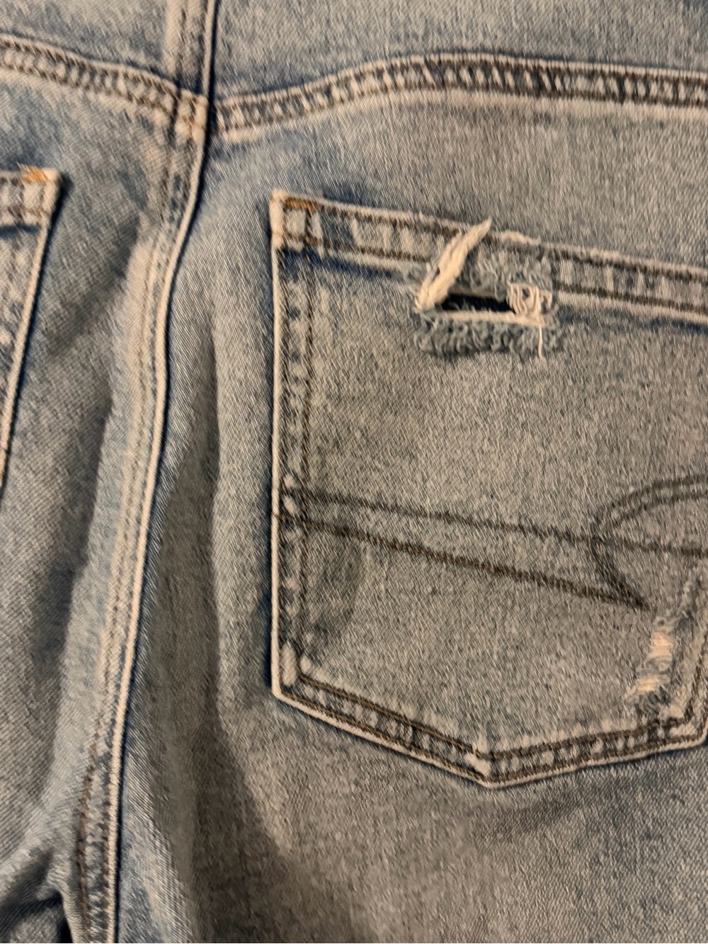American Eagle Outfitters Light Blue Distressed Wide-Leg Jeans - Picture 7 of 9